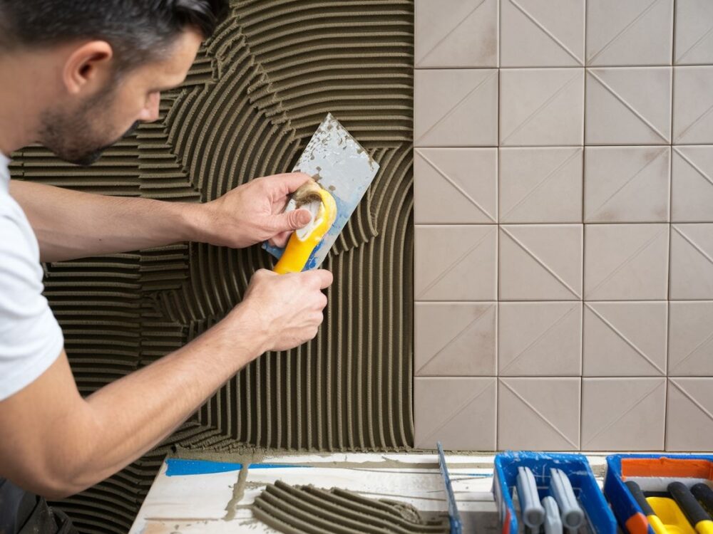 Świeży tynk na ścianie