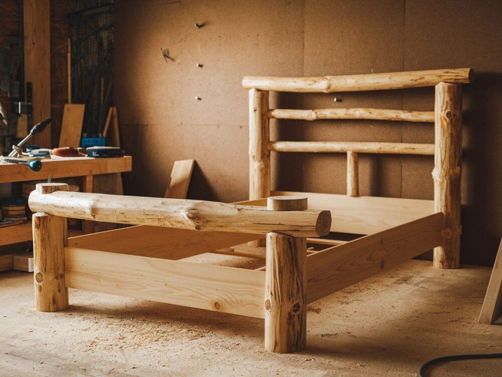 budowa ramy łóżka z drewna