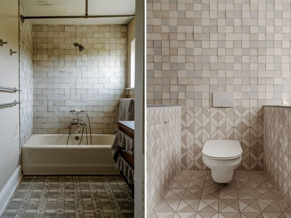 dekoracyjne płytki na starych kafelkach