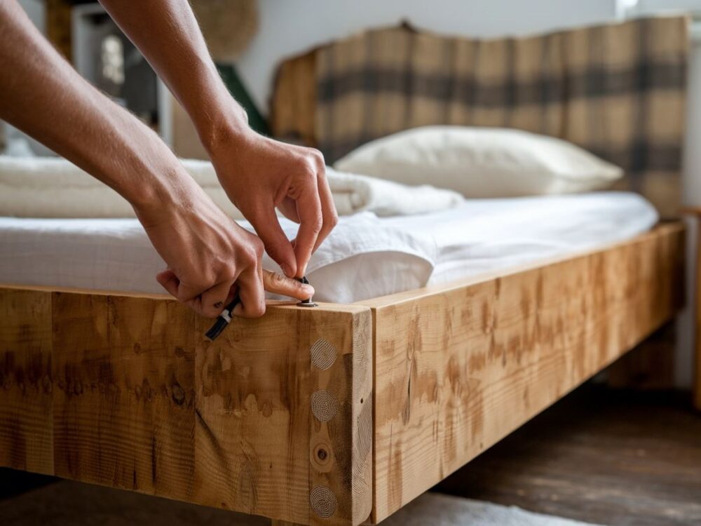 dokręcanie śrub w łóżku