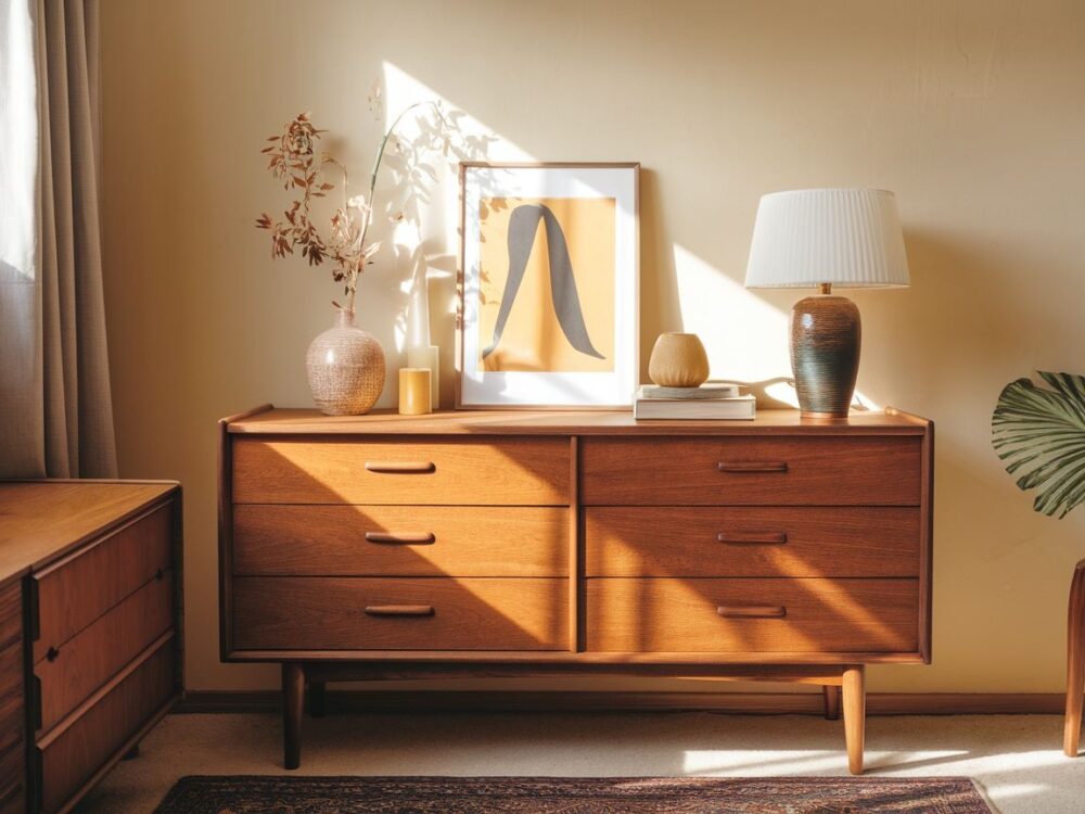 drewniana komoda retro