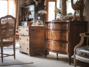 drewniana komoda w kolorze calvados