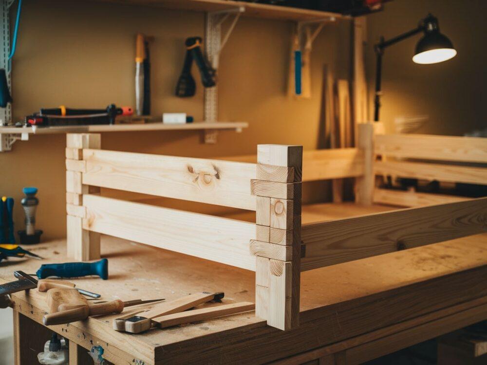 drewniane deski na warsztacie