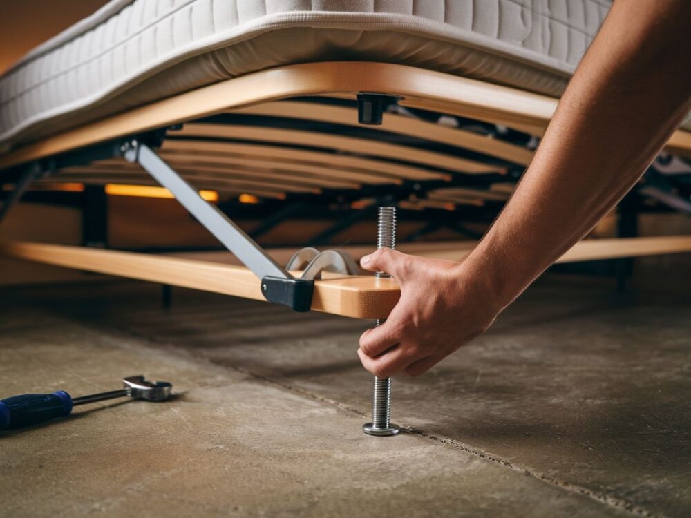 drewniane listwy pod materacem