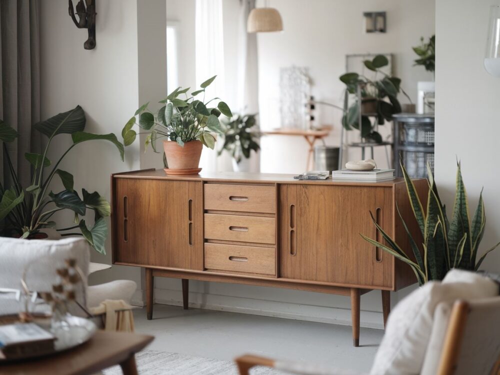 kredens w nowoczesnym wnętrzu