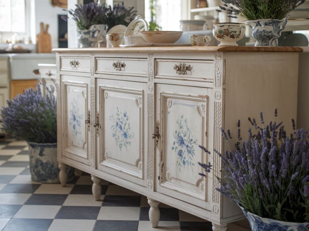 kuchnia z kredensem prowansalskim
