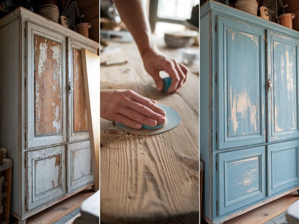 malowanie drewnianego kredensu