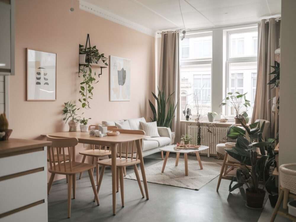 mały salon ze stołem