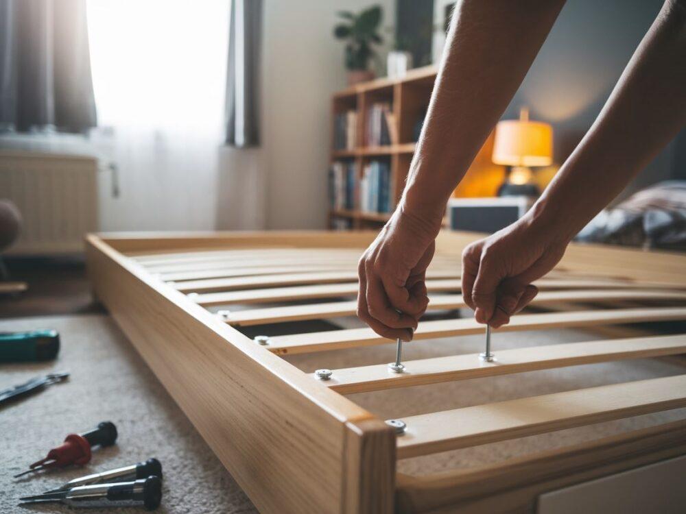 metalowe kątowniki do łóżka