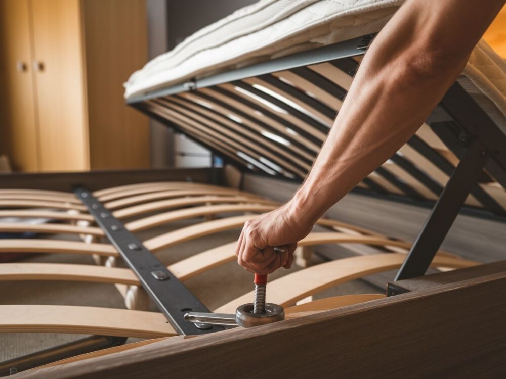 naprawa zapadniętego łóżka