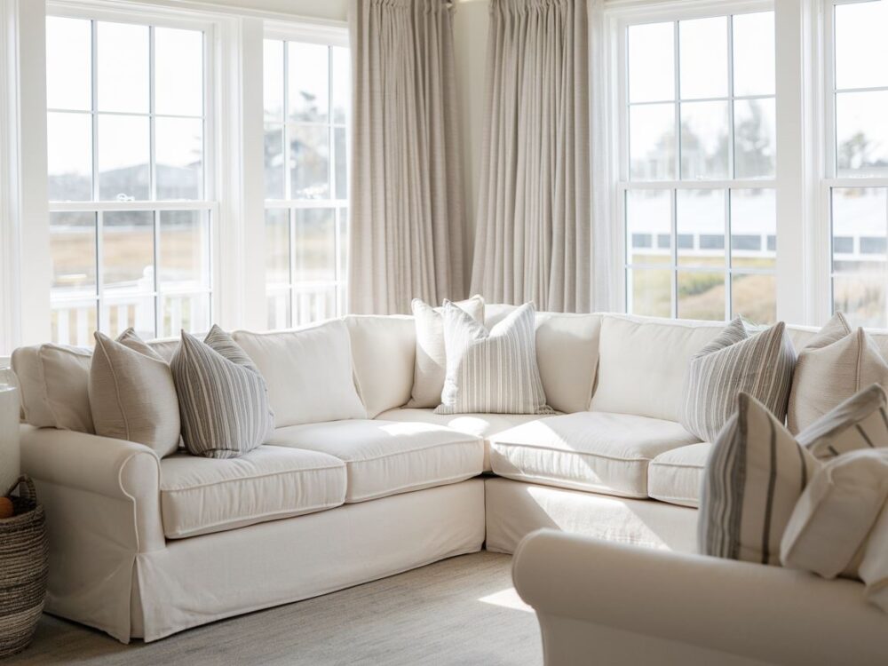 narożnik hampton w salonie