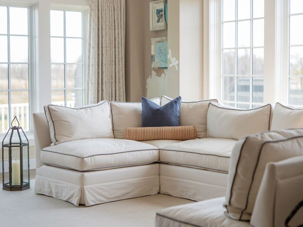 nowoczesny narożnik w stylu hampton