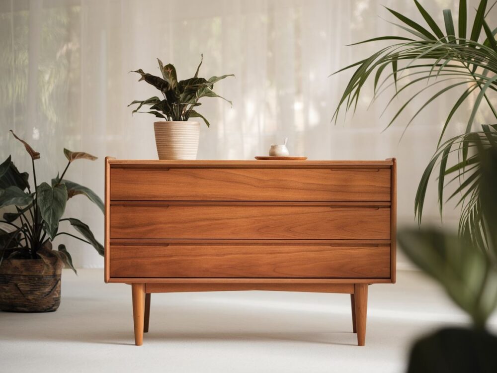 nowoczesny salon z komodą