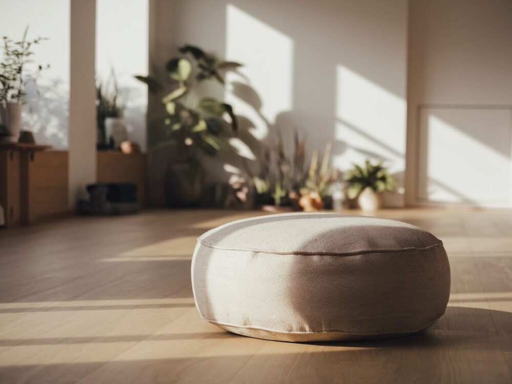 okrągła poduszka do medytacji