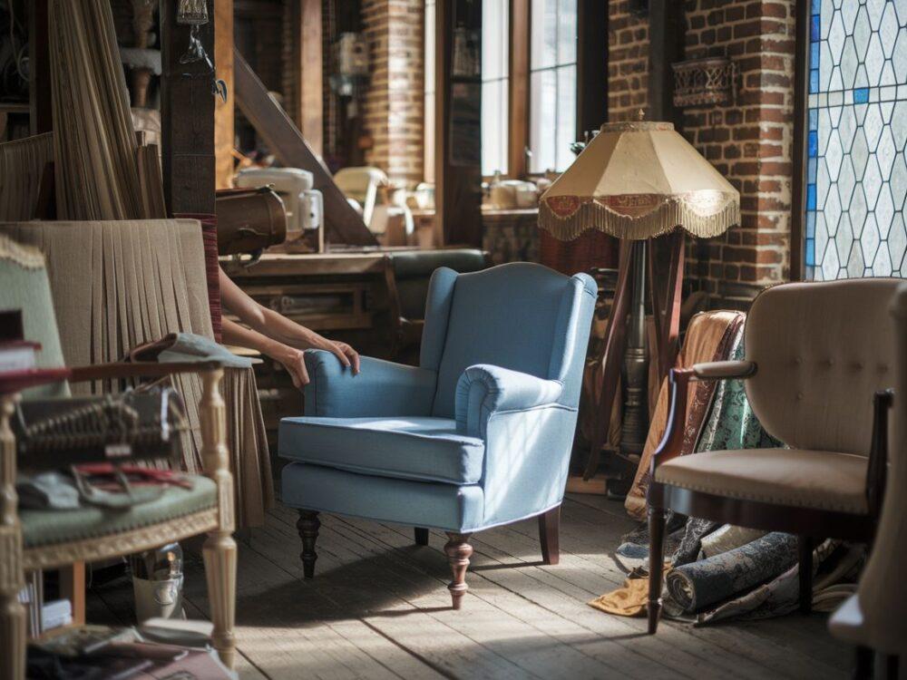 próbki tkanin fotel