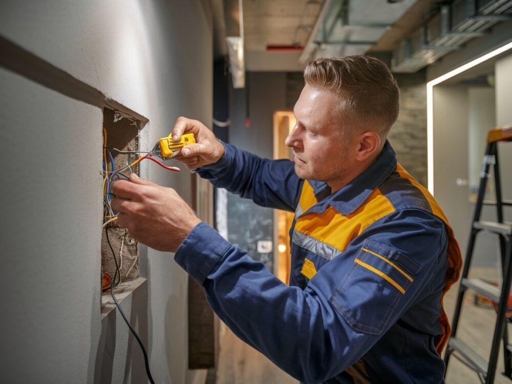 przedłużanie przewodu w ścianie