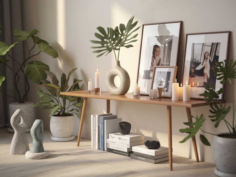 świeczki dekoracyjne na komodzie