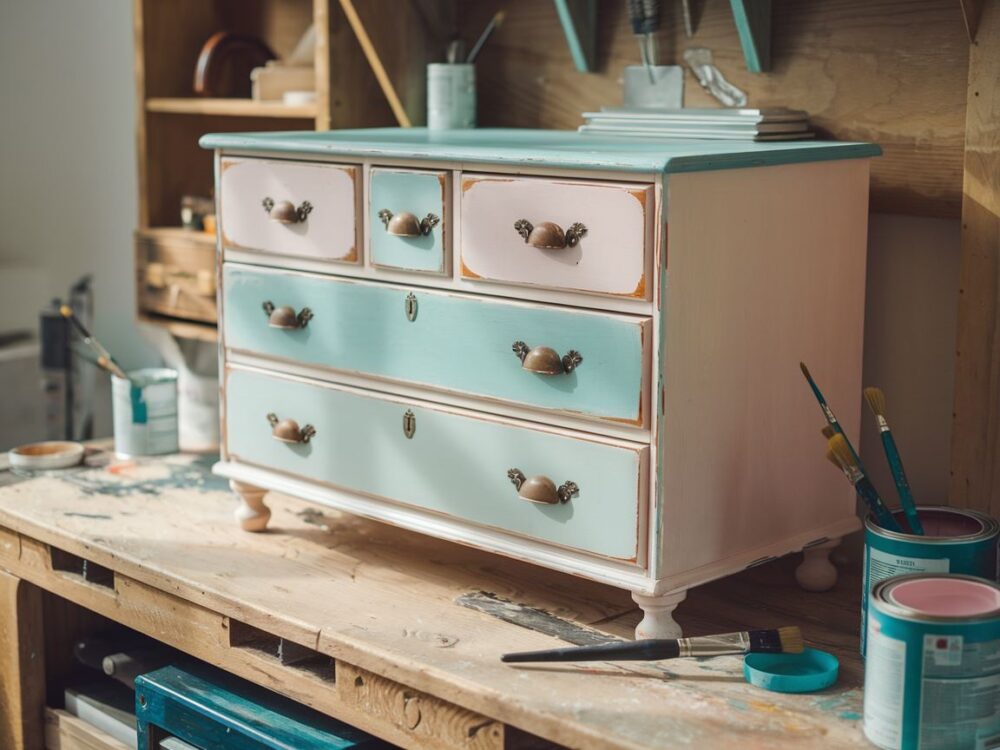 szlifowanie drewnianej komody