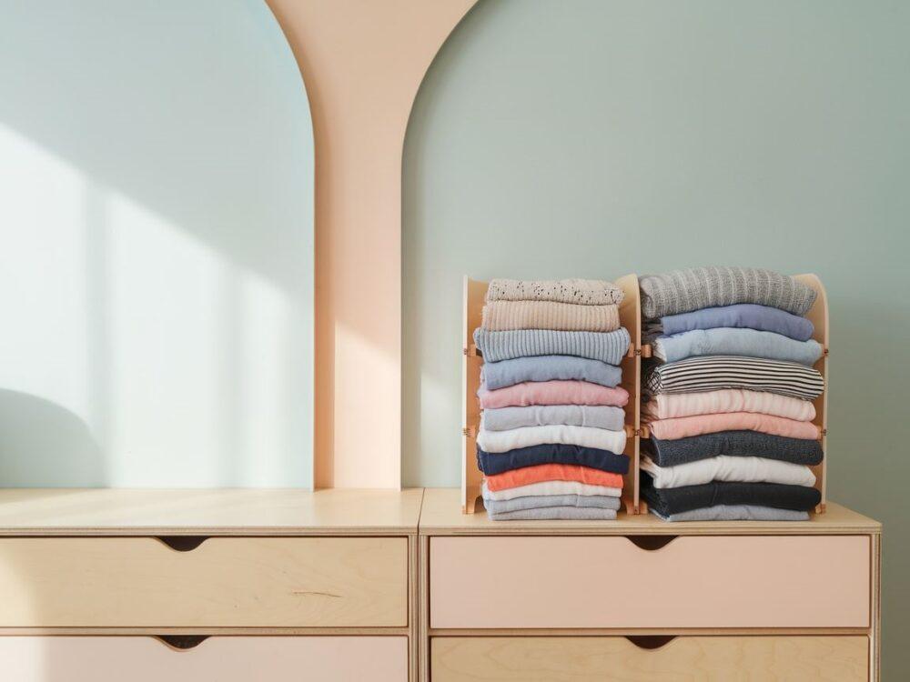 ubrania posortowane kolorami