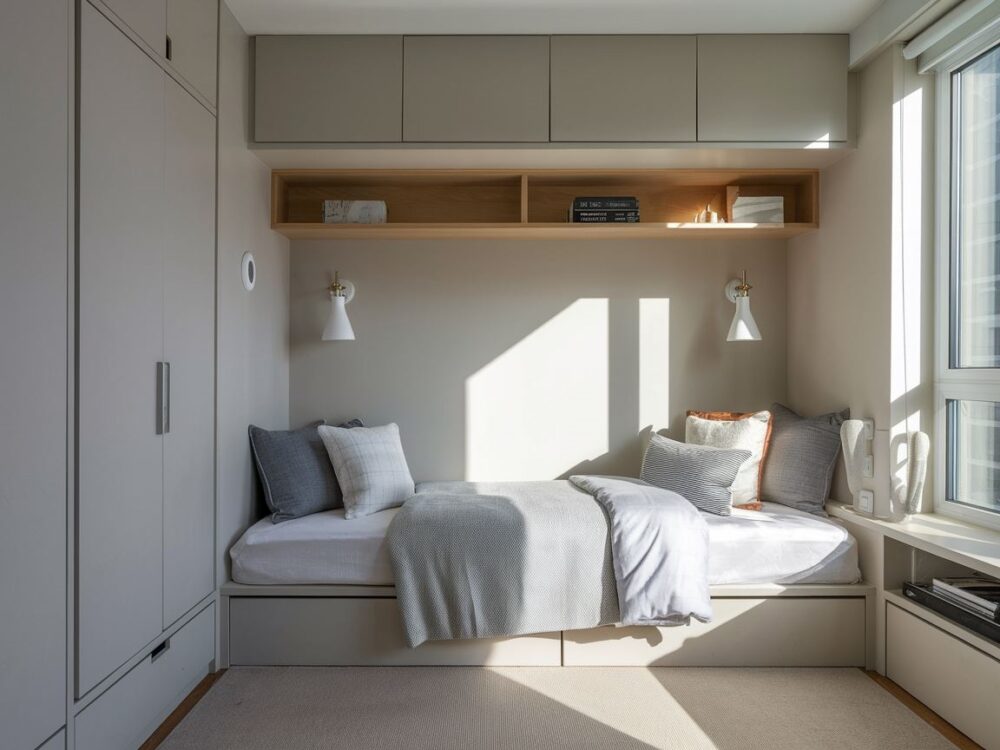 ustawienie łóżka przy ścianie