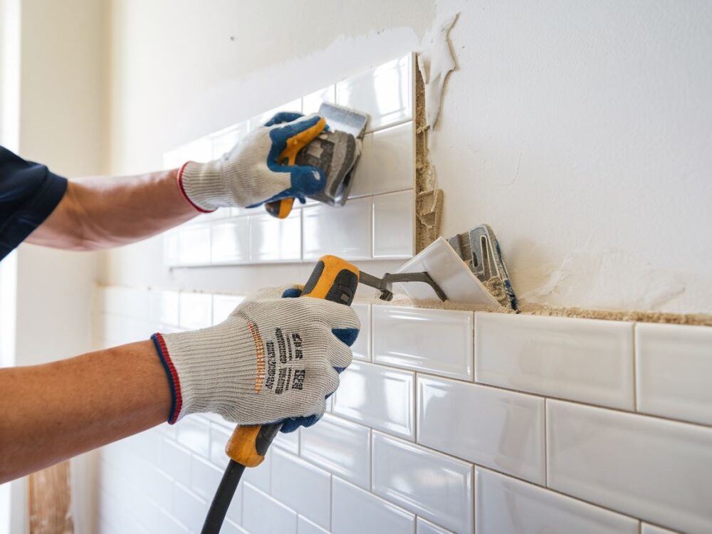 usuwanie płytek ze ściany