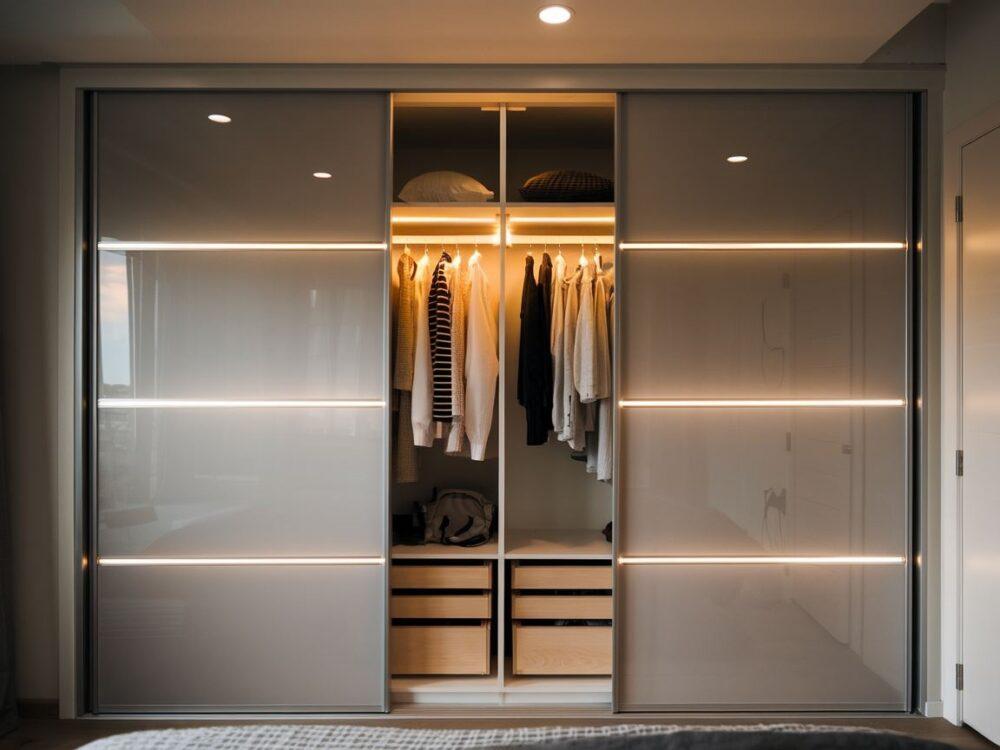 wnętrze szafy z oświetleniem